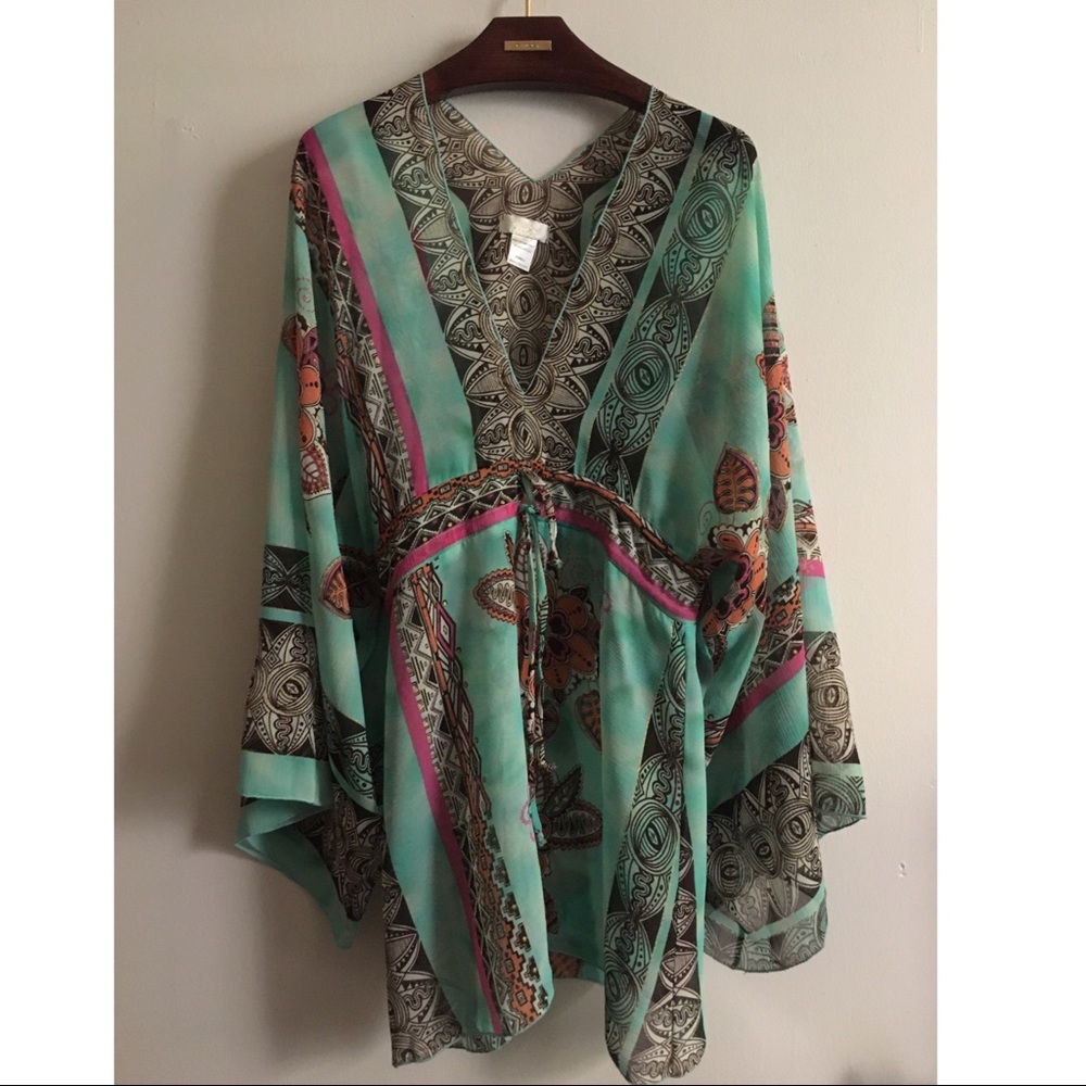 Boho Dress Kimono Tunic Beach Lounge Chick CoverUp
